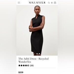 M.M. LaFleur Aditi Dress. Black. Size 10. Sleeveless professional dress.
